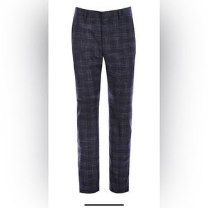 Murano brand style Evan Extra Slim-Fit Plaid Navy Suit Separates Dress Pants